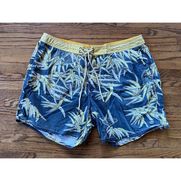 DEUS EX MACHINA Blue Floral Swim Wear Trunks Shorts Mens Size 34 - Picture 2 of 9